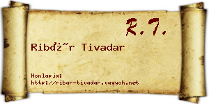 Ribár Tivadar névjegykártya